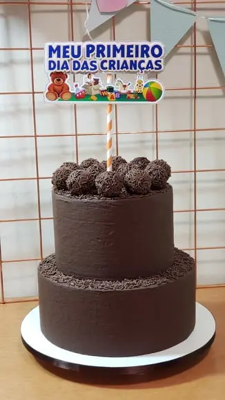 Topo de Bolo Meu Primeiro Dia das Crianças para Bebê