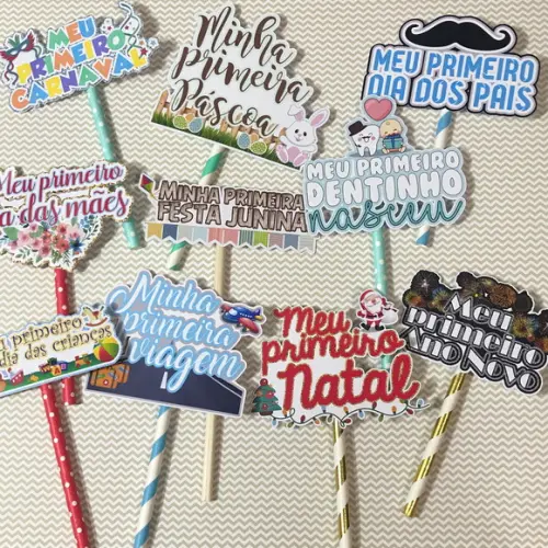 Primeiros Momentos do Bebê 10 Topos de Bolo Personalizados