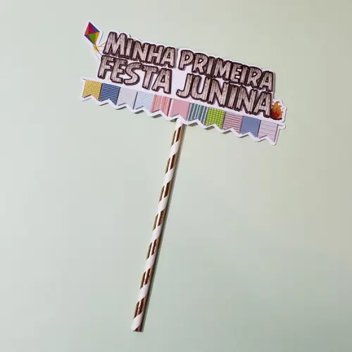 Topo de Bolo Minha Primeira Festa Junina para Bebê