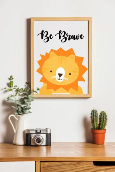 Pôster Digital Arquivo para impressão A4 Frases Be Brave