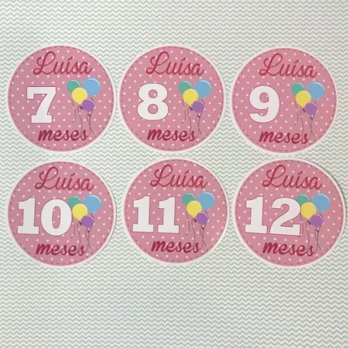 Kit de Adesivos para Body Mesversário do Bebê Bexigas