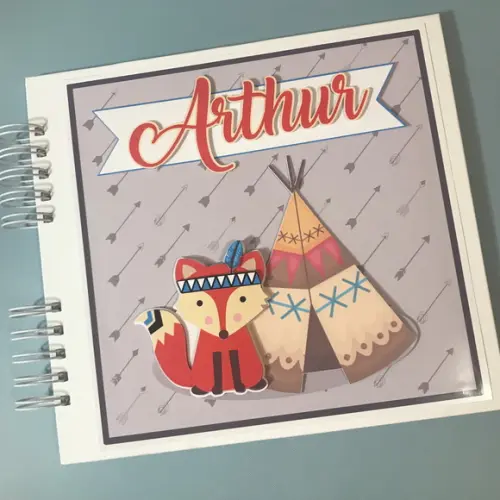 Livro Assinaturas Maternidade Scrap Raposa com Flores