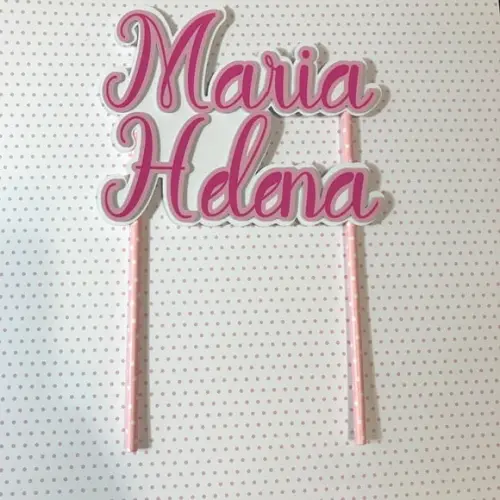 Topo de Bolo Scrap Personalizado com Nome