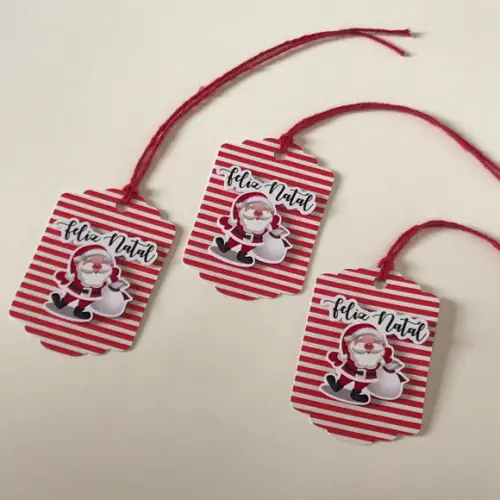 Tags em Papel para Presentes de Natal - pacote com 10