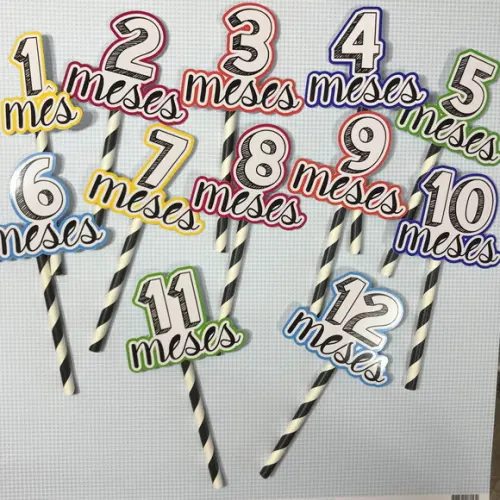 Kit Mesversário com Topos de Bolo Todos os Meses
