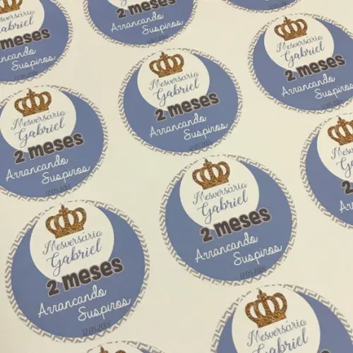 15 Rótulos Adesivos de 5cm Personalizados Tema Príncipe