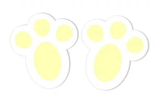 48 Adesivos Pegadas de Coelho da Páscoa - Amarelo