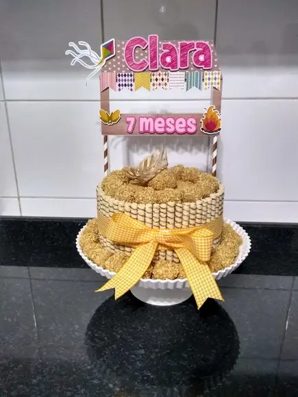 Topo de Bolo Mesversário Festa Junina