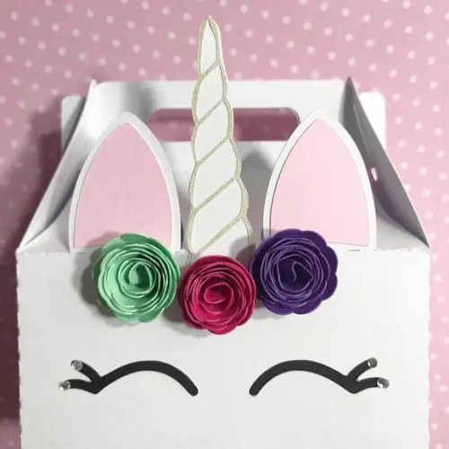 Caixinha em papel para Decoração e Lembrancinha Unicórnio