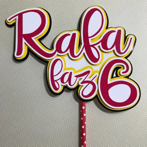 Topo de Bolo em Scrap para Aniversário