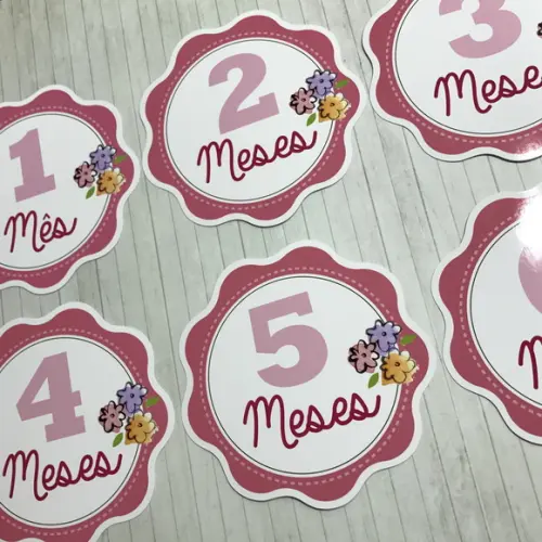 Kit de Adesivos para Body Mesversário do Bebê Flores