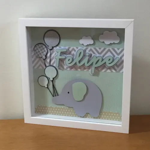Quadro Porta Maternidade Elefante