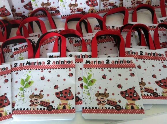 Sacolinha Personalizada Joaninhas