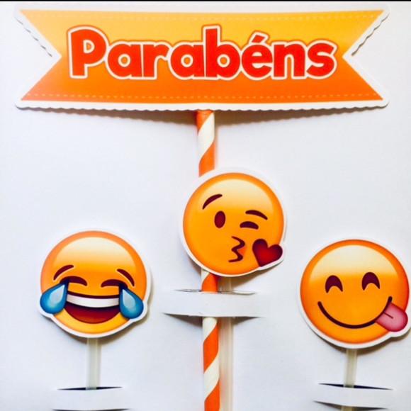 Topo de Bolo Emoji