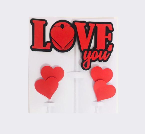 Topo de Bolo Love You