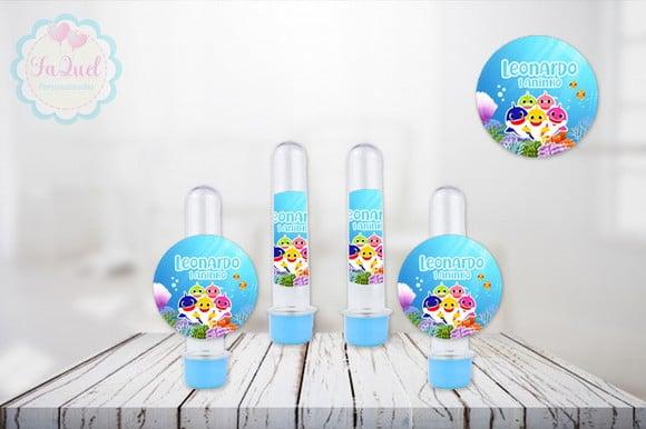 Rótulo Adesivo para Tubetes Baby Shark
