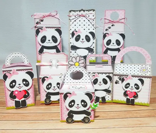Caixinhas Panda Rosa