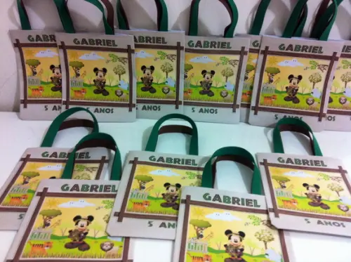 Sacolinha Personalizada Mickey Safari