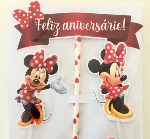 Topo de bolo Minnie (vermelha)