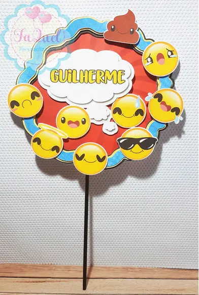 Topo de Bolo Emoji