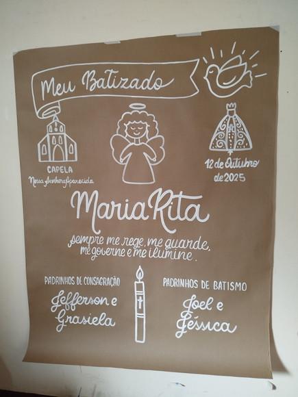 Painel Papel Kraft Batizado 1.20x1.50m