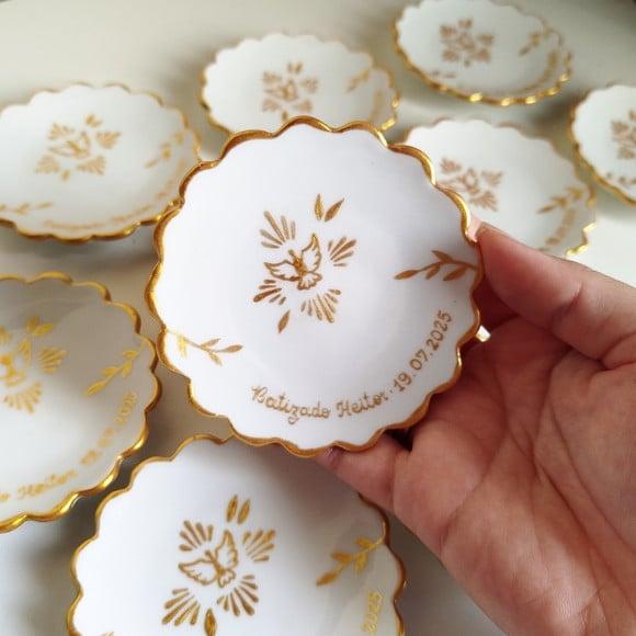 Pratinho Porcelana Personalizado Lembrança Batizado
