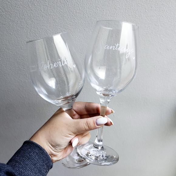 02 Taças Vinho Personalizada Gravaçao 385ml