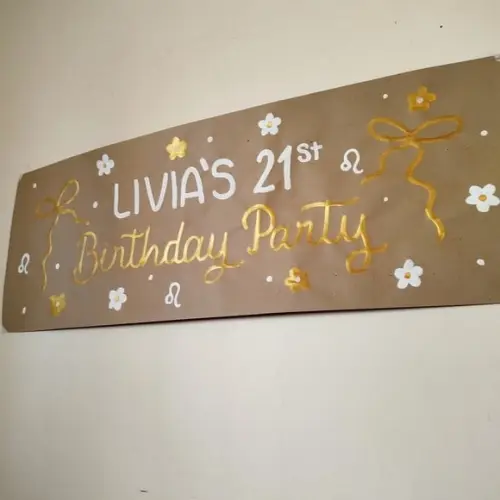 Painel Aniversario Personalizado Papel Kraft Banner