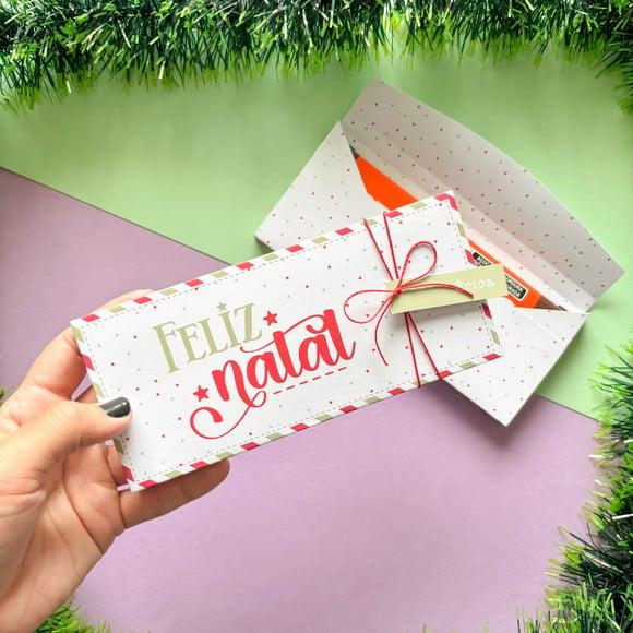 Caixinha Porta Barra de Chocolate Natal - Feliz Natal