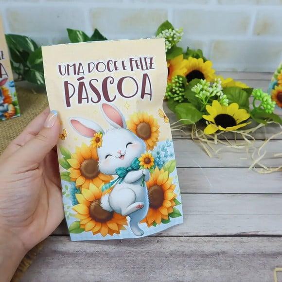 Saco Zip Lock Páscoa - Coelhinho e Girassois