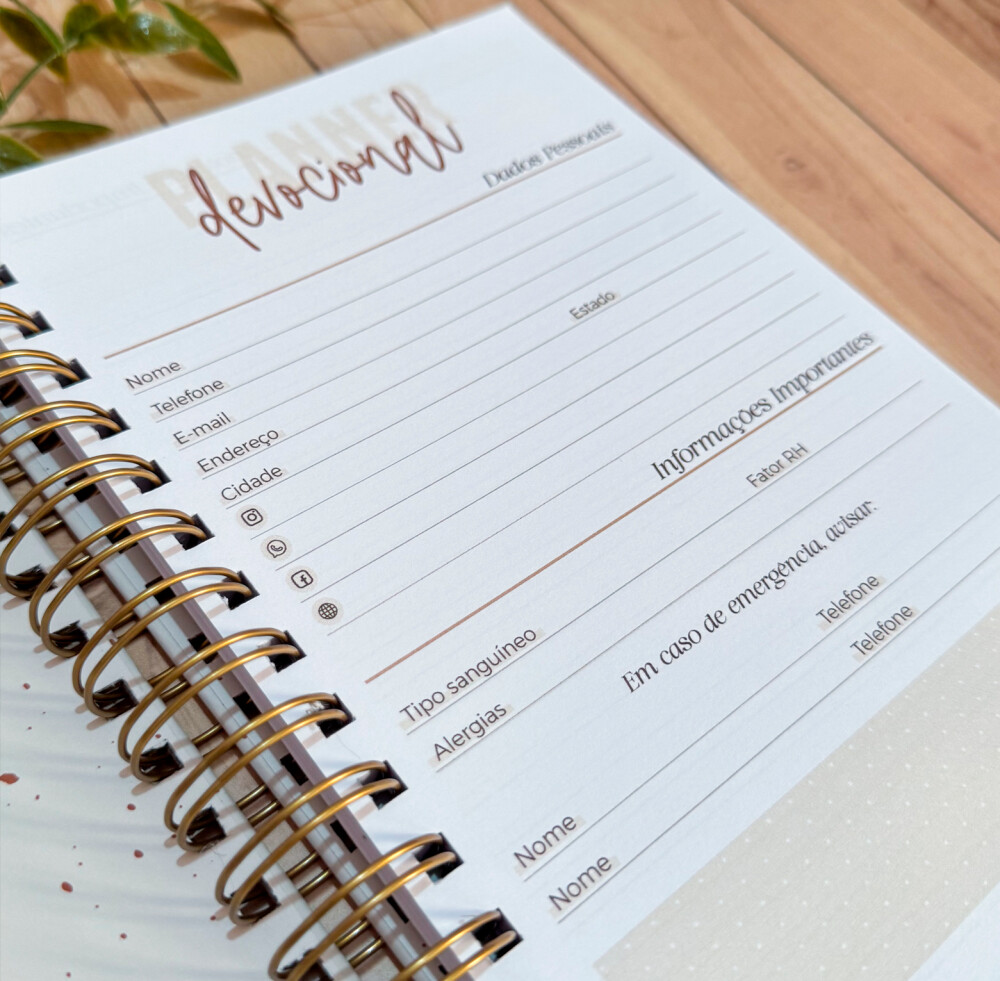 Planner Devocional Masculino Artesanal Personalizado | Presente D