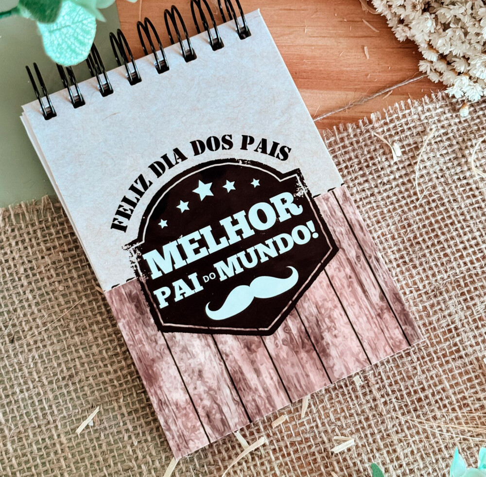 Bloco de Anotações Dia dos Pais | A6 10x14  | Capa Dura | Lembr