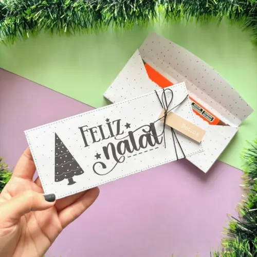 Caixinha Porta Barra de Chocolate Natal - Feliz Natal
