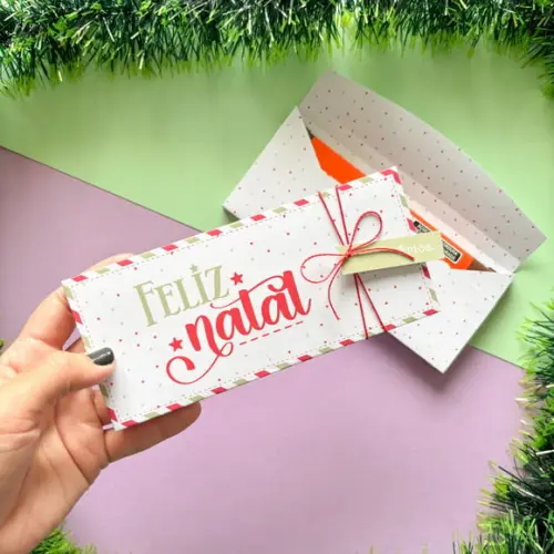 Caixinha Porta Barra de Chocolate Natal - Feliz Natal