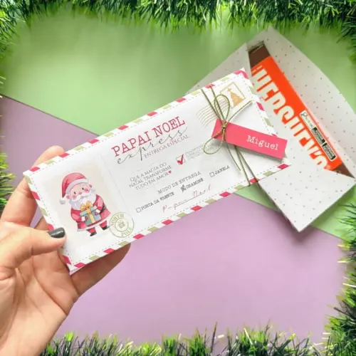 Caixinha Porta Barra de Chocolate Natal - Entrega Especial