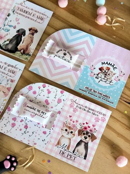 Card com Balinha - Dia das Mães - Mãe de Pet