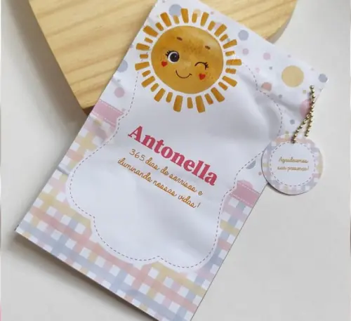 Saco Zip Lock Personalizado com Tag - Raio de Sol