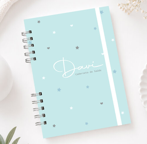 Caderneta de Saúde Vacinação do Bebê | Personalizado | Minimalista | Estrelas