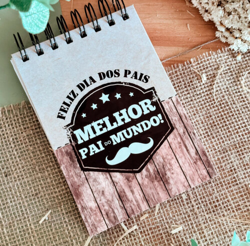 Bloco de Anotações Dia dos Pais | A6 10x14  | Capa Dura | Lembr