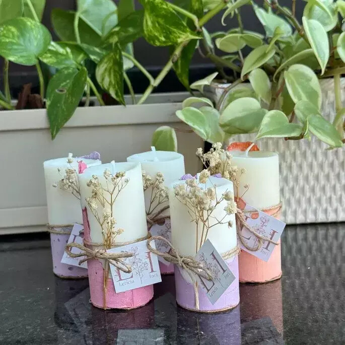 Vela com Base de Concreto