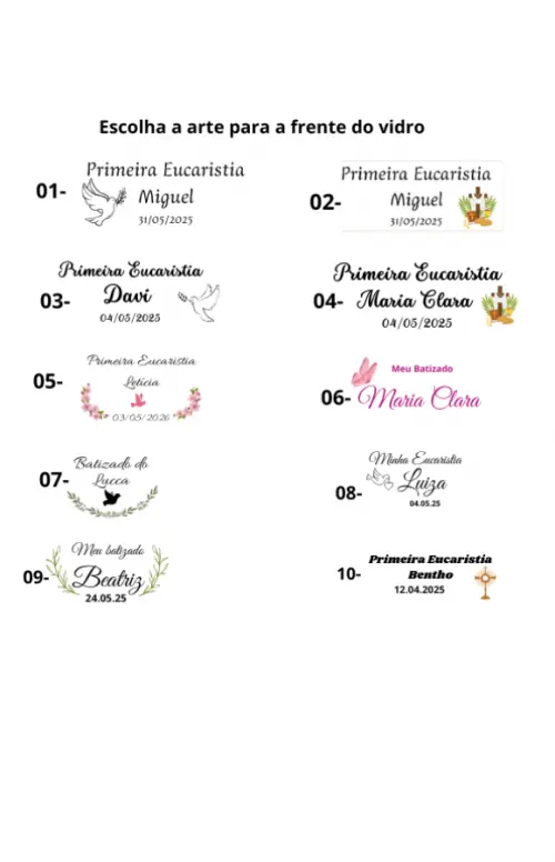Lembrancinhas para Primeira Eucaristia Mini Velas
