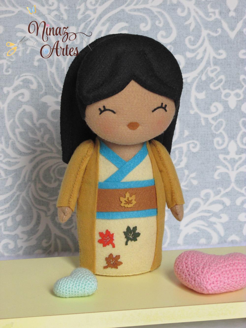 Boneca Pocahontas Kokeshi - Princesas - Oriental