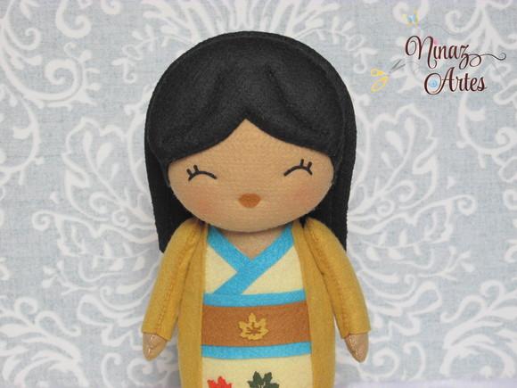 Boneca Pocahontas Kokeshi - Princesas - Oriental
