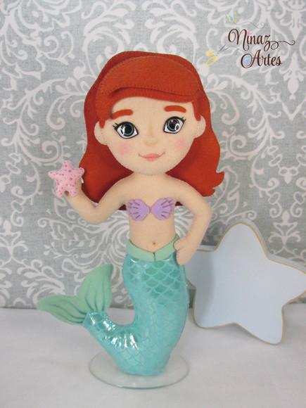 Boneca Ariel - Tema Princesa Sereia - Fundo do Mar