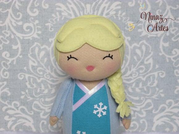 Boneca Elsa Kokeshi - Princesas - Tema Oriental