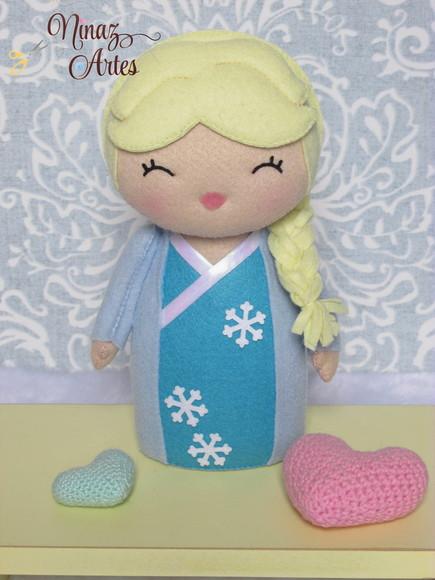 Boneca Elsa Kokeshi - Princesas - Tema Oriental
