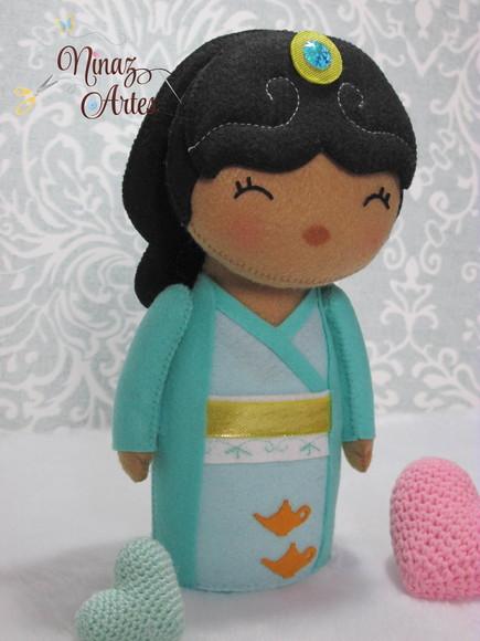 Boneca Jasmine Kokeshi - Princesas - Tema Oriental
