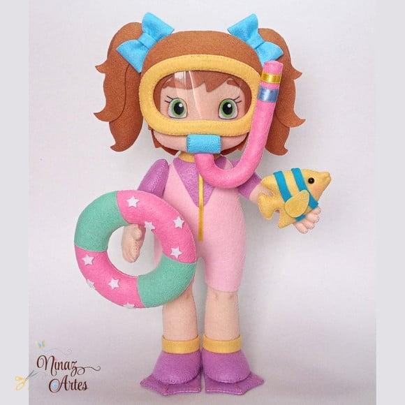 Boneca Mergulhadora/ Nadadora - Tema Fundo do Mar
