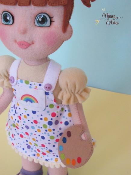 Boneca Menina Aquarela - Tema Aquarela do Brasil