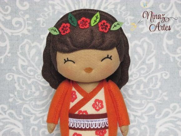 Boneca Moana Kokeshi - Princesas - Oriental